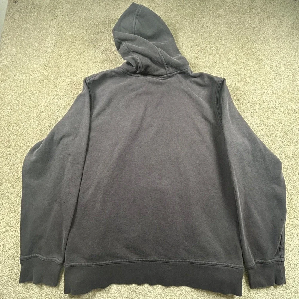 The North Face Mens Hoodie Large Black Tonal Logo Pullover Sweatshirt Fleece L